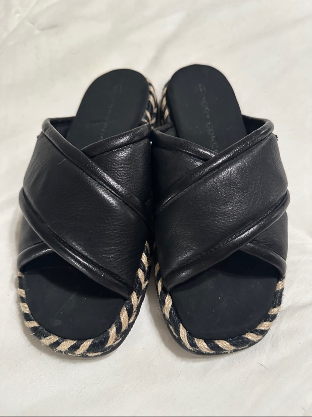 Tory Burch Black Crossband Slide Sandals